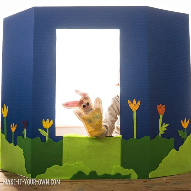 HOW TO MAKE A POSTER BOARD PUPPET THEATER FOR PRETEND PLAY